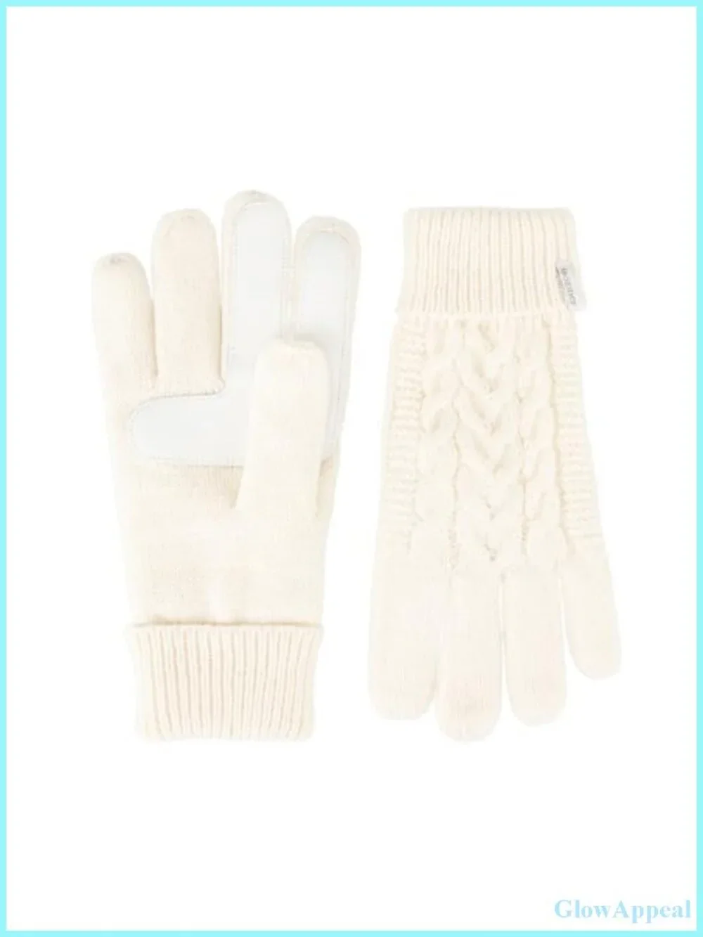 Womens Touchscreen Cable Knit Sherpasoft Gloves with Fleece Lining